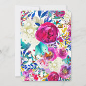 Brautparty Farbenfrohe Bright Bold Blume Einladung (Rückseite)