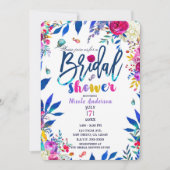 Brautparty Farbenfrohe Bright Bold Blume Einladung (Vorderseite)