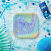 Brautparty Farbenfrohe Pastell Abstrakte Wirbel Pappteller (Party)