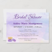 Brautparty Farbenfrohe Wasserfarbe Macaron Leckere Einladung (Vorderseite)