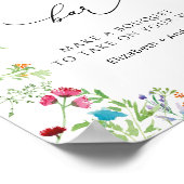 Brautparty Farbige Wildblume Blume Bar Poster (Ecke)