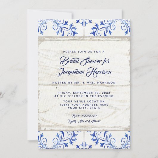 Brautparty Farmhouse Painted Kraft Wood Rustic Einladung (Vorderseite)