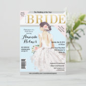 Brautparty Fashion Magazine Einladung (Stehend Vorderseite)