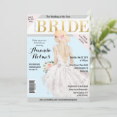 Brautparty Fashion Magazine Einladung (Stehend Vorderseite)