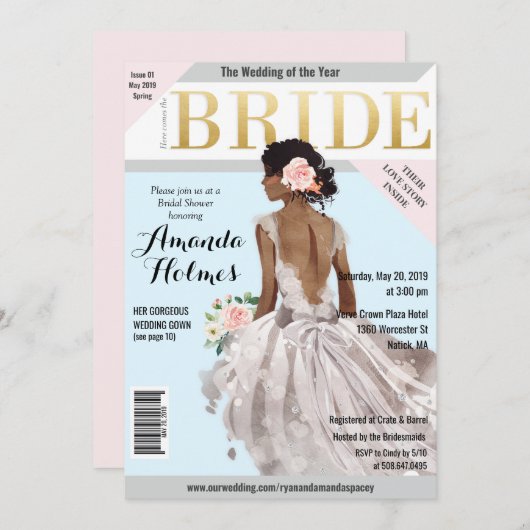 Brautparty Fashion Magazine Einladung (Vorne/Hinten)