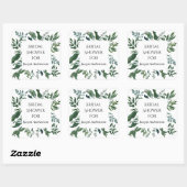 Brautparty Favor Siegel Emerald Forest Foliage Quadratischer Aufkleber (Blatt)