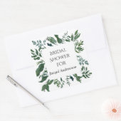 Brautparty Favor Siegel Emerald Forest Foliage Quadratischer Aufkleber (Umschlag)