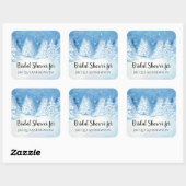 Brautparty favorisiert Siegel Winterschnee Fallend Quadratischer Aufkleber (Blatt)