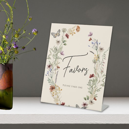 Brautparty-Favoriten für Butterfly Fall-Wildblume Sockelschild