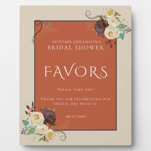 Brautparty-Favoriten für Herbst-Rose Fotoplatte (Vorderseite)