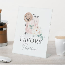 Brautparty-Favoriten für rosa Gehäuse Sockelschild