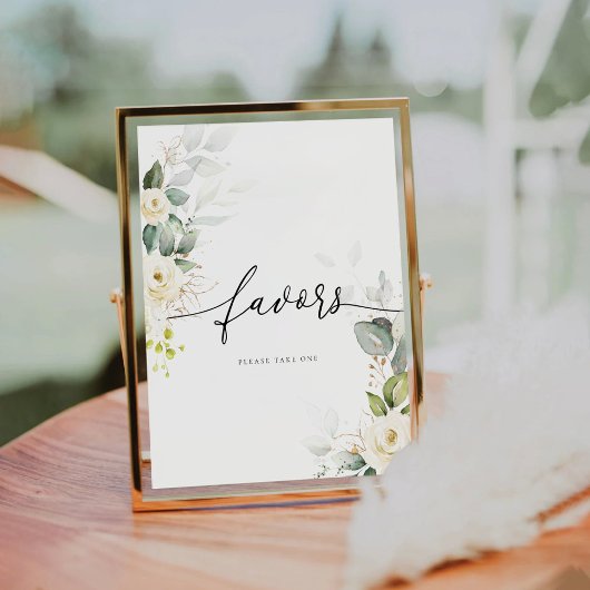 Brautparty-Favoriten-Zeichen für Weißrosen Sockelschild