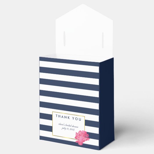Brautparty Fevor Boxes | Marine Strips & Peony Geschenkschachtel (Geöffnet)