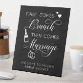 Brautparty First kommt Brunch Sockelschild (In Situ)