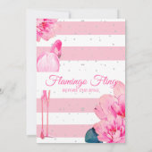 Brautparty Flamingo Fling Stripe Floral Chic Einladung (Rückseite)