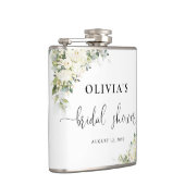 Brautparty-Flasche mit weißen Blumen Flachmann (Rechts)