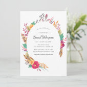 Brautparty "Flora-Fauna" Einladung (Stehend Vorderseite)