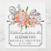 Brautparty Flora und Fauna Weinetikett (Einzelnes Label)