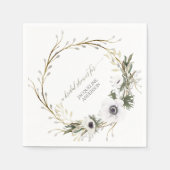 Brautparty Floral BOHO Wreath Anemone Rustikal Serviette (Vorderseite)