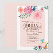 Brautparty Floral Einladung (Vorne/Hinten)