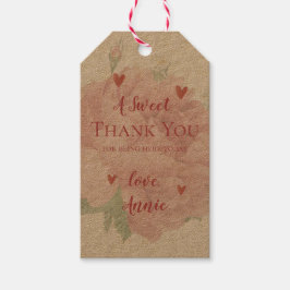 Brautparty Floral Hübsch Blush Pink Danke Geschenkanhänger