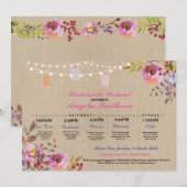 Brautparty Floral Jars Itinerary Bachelorette Einladung (Vorne/Hinten)