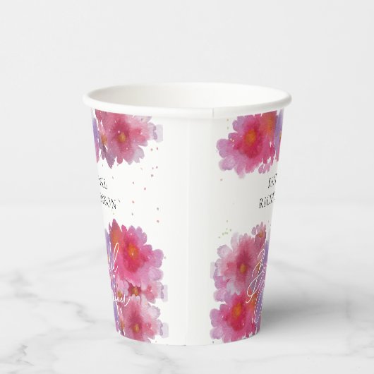 Brautparty Floral Pappbecher (Rechts)