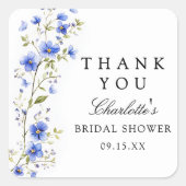 Brautparty Floral Quadratischer Aufkleber (Vorderseite)