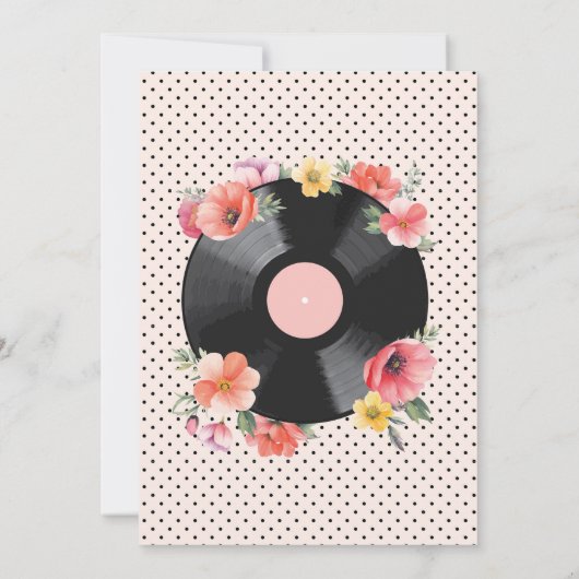 Brautparty Floral Record Bachelorette Einladung (Rückseite)