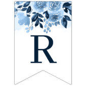 Brautparty Floral Script Navy Blue Wimpelkette (Dritte Fahne)