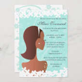 Brautparty Floral Tiffany Aquamarin Einladung (Vorne/Hinten)