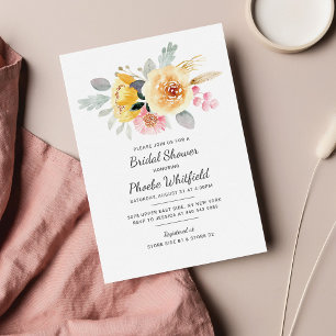 Brautparty Floral Wasserfarbe Botanisch Mitteilungskarte