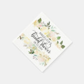 Brautparty Floral Wasserfarbe Rosa Elfenbein Serviette (Ecke)