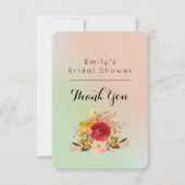 Brautparty Floral Watercolor Bouquet Danke Einladung (Vorderseite)