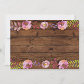 Brautparty Floral Wood Jars Rosa Wanderweg Einladung (Rückseite)