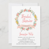 Brautparty Floral Wreath Einladung (Vorderseite)