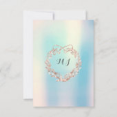 Brautparty Floral Wreath Elfenbein Pink Opal Blue Einladung (Rückseite)