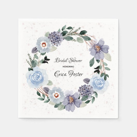 Brautparty Floral Wreath Serviette (Vorderseite)