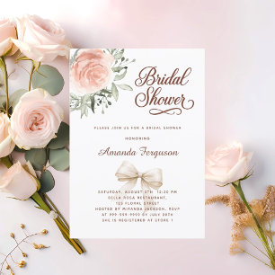 Brautparty florale Rose Goldbogen elegant Einladung