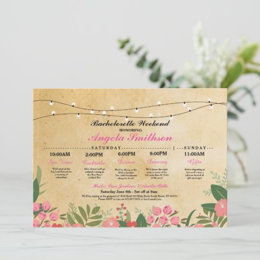 Brautparty Florenz Einladung (Stehend Vorderseite)