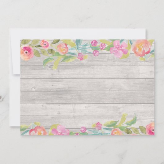 Brautparty Florenz Rosa Weinroute Einladung (Rückseite)