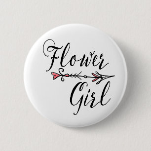 Brautparty Flower Girl Bride Tribe Arrow Button