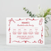 Brautparty Flügeldraht Einladung (Stehend Vorderseite)