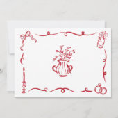 Brautparty Flügeldraht Einladung (Rückseite)