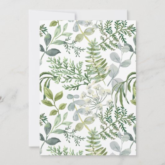 Brautparty Forest Greenery Einladung (Rückseite)