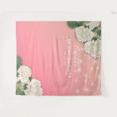 Brautparty Foto Backend Blume String Lights Wandteppich (Vorderseite (Horizontal))