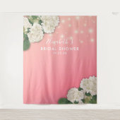 Brautparty Foto Backend Blume String Lights Wandteppich (Vorderseite)