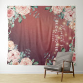 Brautparty Foto Backend Blume String Lights Wandteppich (Beispiel (Horizontal))