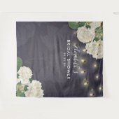 Brautparty Foto Backend Blume String Lights Wandteppich (Vorderseite (Horizontal))