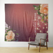 Brautparty Foto Backend Blume String Lights Wandteppich (Beispiel (Horizontal))